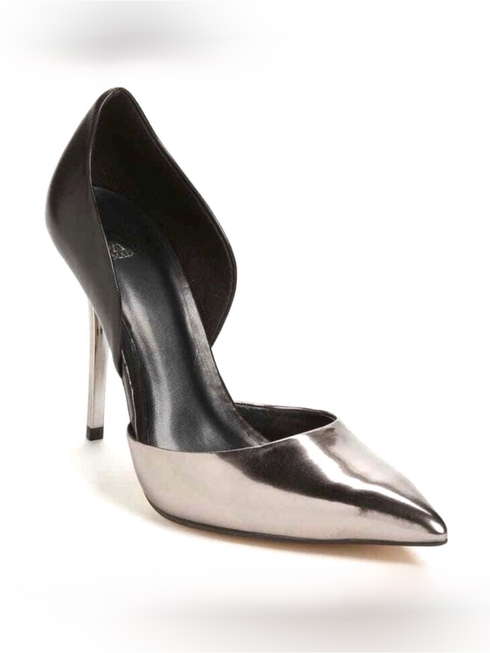 TRUTH or DARE by MADONNA ~ Black and Silver Metallic Sculpted High Heel Pump
